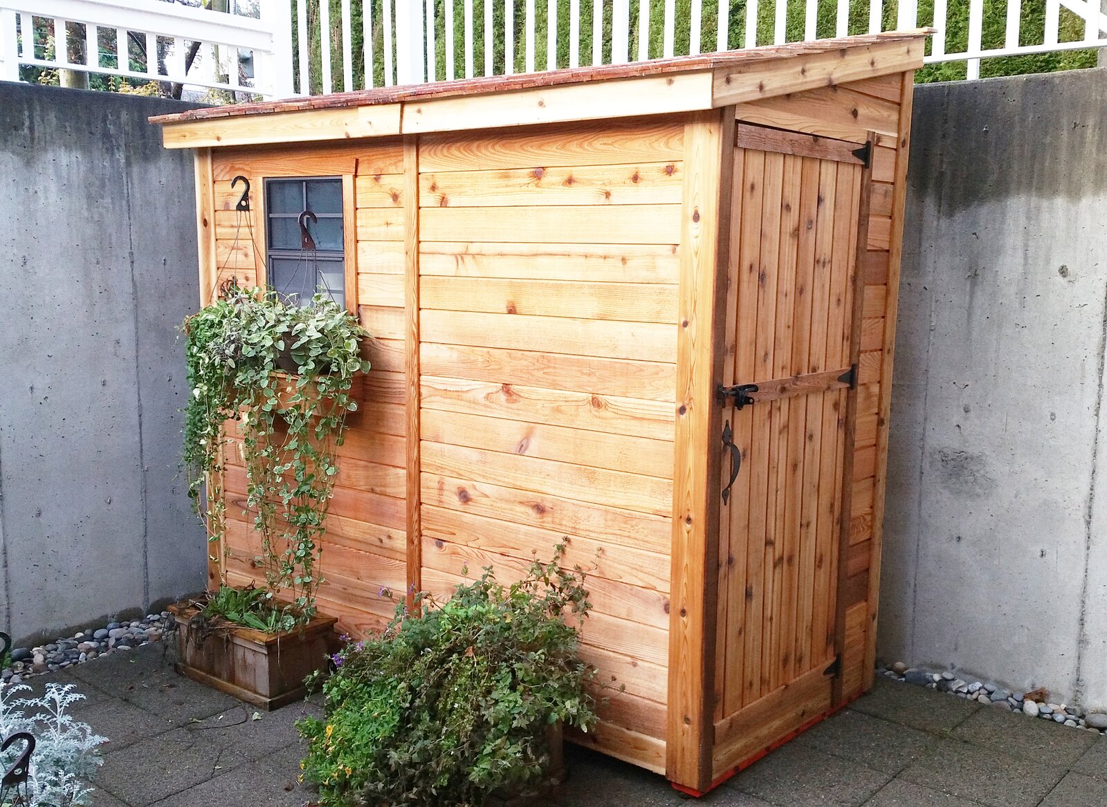 【Storage Shed】8x4 ft Single Door Cedar Wood Storage Shed