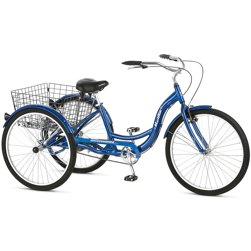 Schwinn Meridian Adult Tricycle, 24 or 26-Inch Wheel Options, Low Step-Through Aluminum Frame