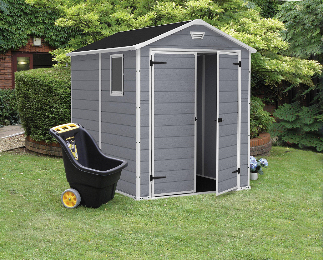 【Storage Shed】6x8 Resin Outdoor Storage Shed - Perfect to Store Patio Furniture, Garden Tools Bike Accessories