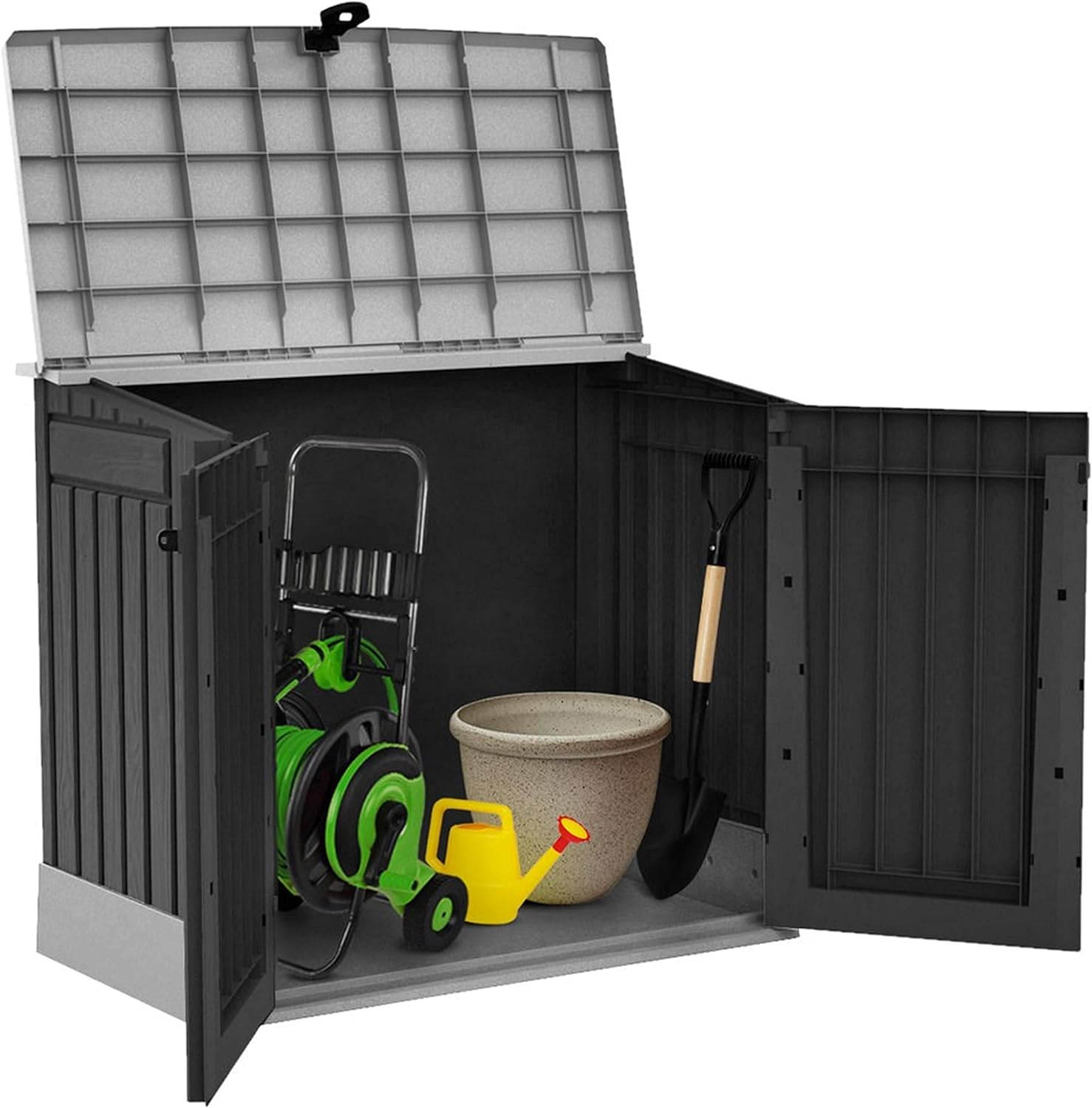 Keter Store-It Out Midi Outdoor Garden Storage Shed, Beige and Brown, 130 x 74 x 110 cm