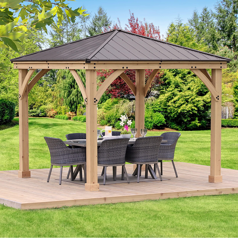 【Gazebo】【BS】Meridian 10x10 Solid Wood Patio Gazebo