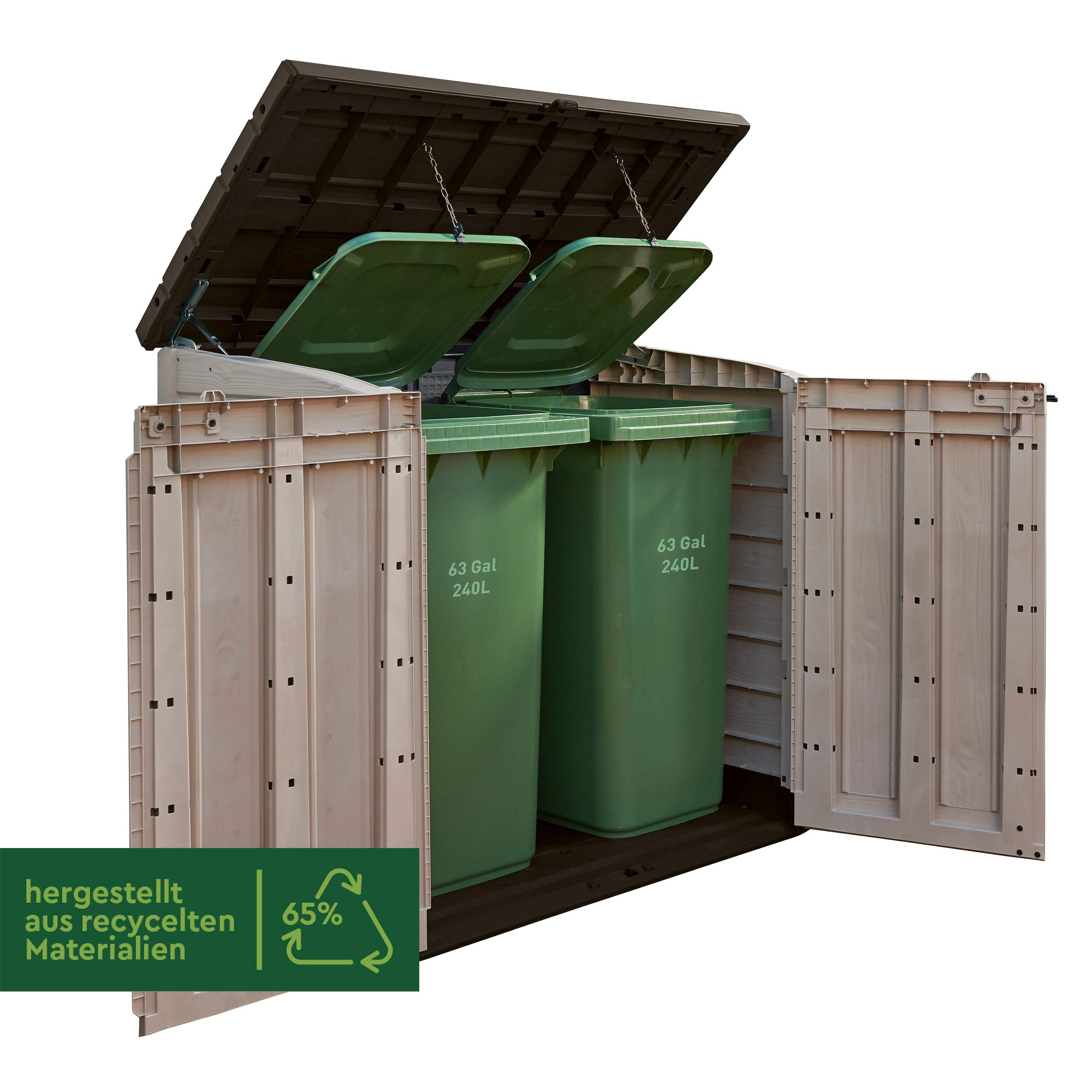 【Storage Shed】【BS】Plastic Storage Unit Box Garden Outdoor Sheds Wheelie Bins for Tools Bikes Lawn Mowers