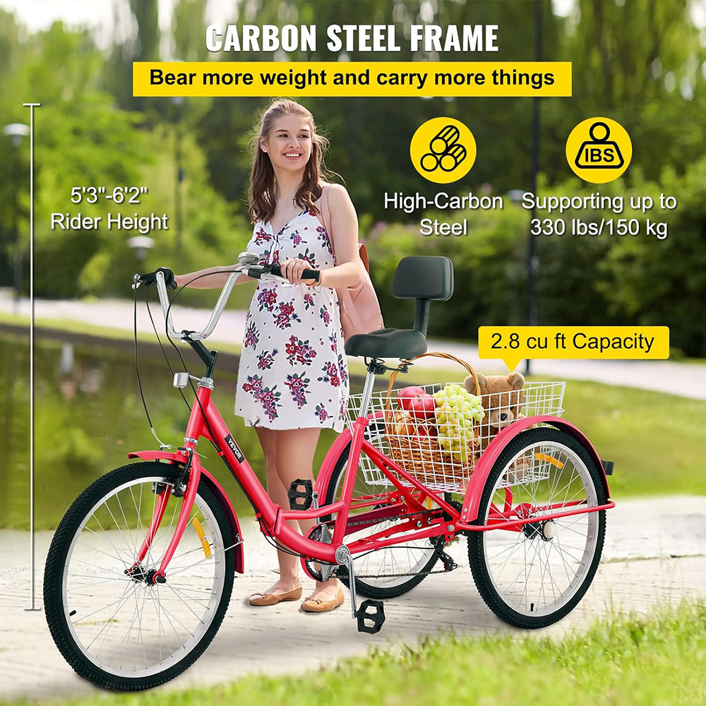 26 inch adult folding tricycle