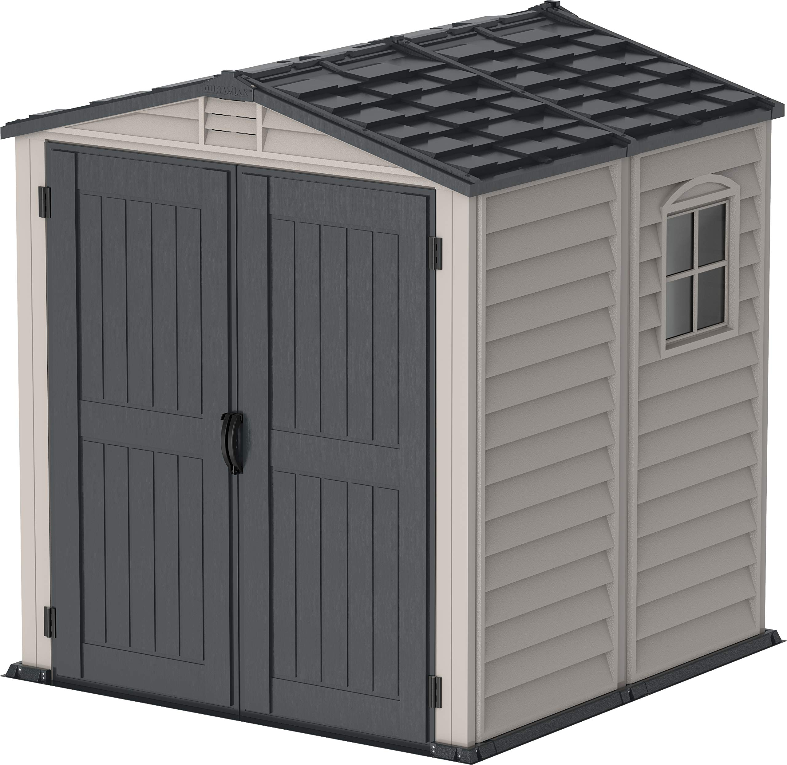 【Storage Shed】6' x 6' PLUS Plastic Garden Shed with Plastic Floor & Fixed Window