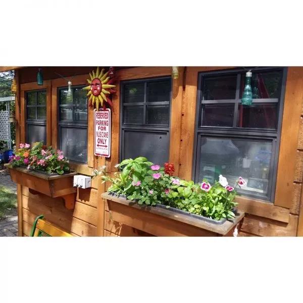 OUTDOOR STORAGE SHED, 7X7 FEET, RESIN WEATHER RESISTANT OUTDOOR GARDEN STORAGE SHED FOR BACKYARD, GARDEN, TOOL STORAGE, LAWN, GARAGE ORGANIZER, SANDSTONE