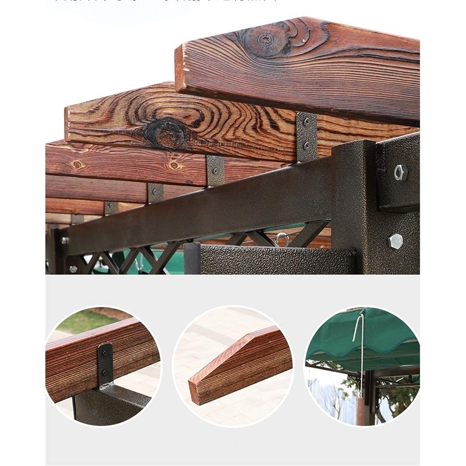 【Gazebo】【BS】Outdoor Gazebo Swing Grape Rack Anti-Corrosion Wood Aluminum Alloy